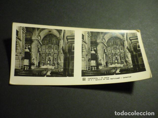 Fotograf&iacute;a antigua: PONTEVEDRA ANTIGUA VISTA ESTEREOSCOPICA 6 X 13 CM