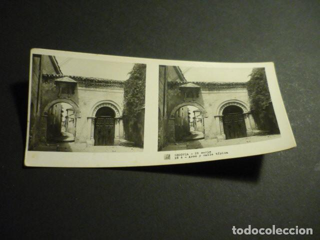 Fotograf&iacute;a antigua: SEGOVIA ANTIGUA VISTA ESTEREOSCOPICA 6 X 13 CM