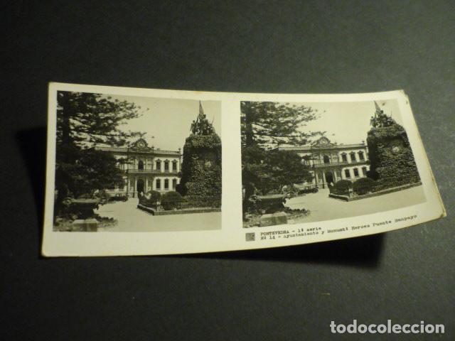 Fotograf&iacute;a antigua: PONTEVEDRA ANTIGUA VISTA ESTEREOSCOPICA 6 X 13 CM