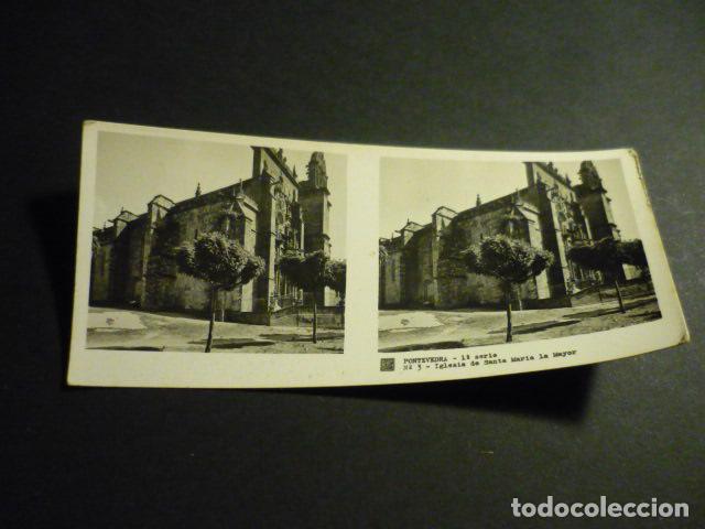 Fotograf&iacute;a antigua: PONTEVEDRA ANTIGUA VISTA ESTEREOSCOPICA 6 X 13 CM