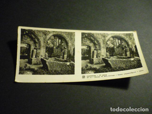 Fotograf&iacute;a antigua: PONTEVEDRA ANTIGUA VISTA ESTEREOSCOPICA 6 X 13 CM