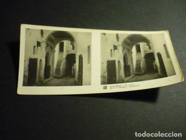 Fotograf&iacute;a antigua: TETUAN MARRUECOS ANTIGUA VISTA ESTEREOSCOPICA 6 X 13 CM