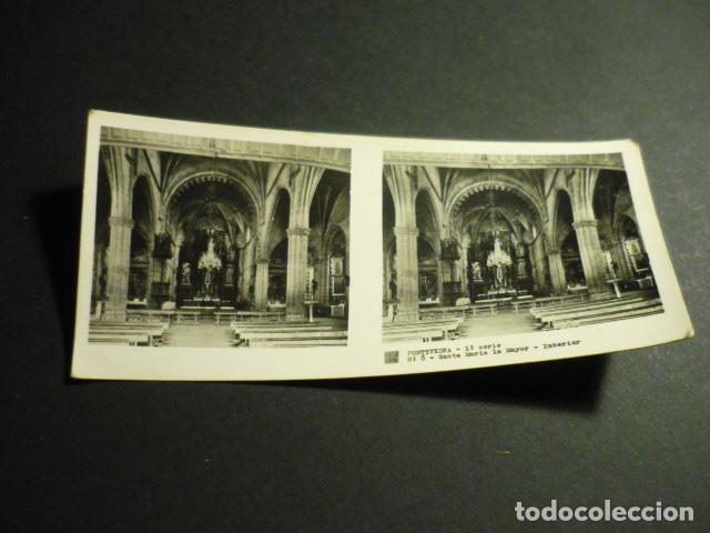 Fotograf&iacute;a antigua: PONTEVEDRA ANTIGUA VISTA ESTEREOSCOPICA 6 X 13 CM