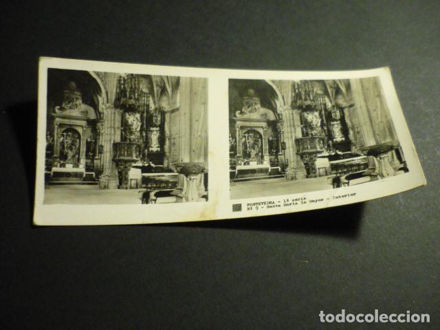 Fotograf&iacute;a antigua: PONTEVEDRA ANTIGUA VISTA ESTEREOSCOPICA 6 X 13 CM
