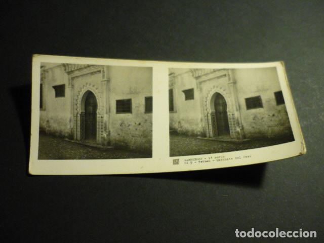 Fotograf&iacute;a antigua: TETUAN MARRUECOS ANTIGUA VISTA ESTEREOSCOPICA 6 X 13 CM