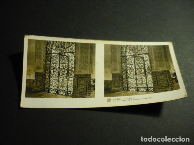 Fotograf&iacute;a antigua: SEVILLA ANTIGUA VISTA ESTEREOSCOPICA 6 X 13 CM