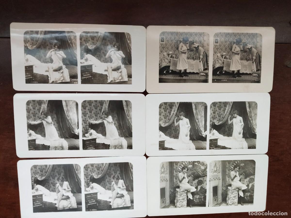 Fotografia antiga: 6 fotograf&iacute;as estereosc&oacute;picas er&oacute;ticas. Principios del XX. Originales.