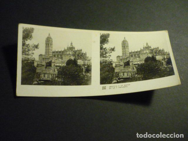 Fotograf&iacute;a antigua: SEGOVIA CATEDRAL ANTIGUA VISTA ESTEREOSCOPICA 6 X 13 CM