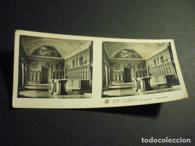 Fotograf&iacute;a antigua: MADRID SAN FRANCISCO EL GRANDE SACRISTIA ANTIGUA VISTA ESTEREOSCOPICA 6 X 13 CM