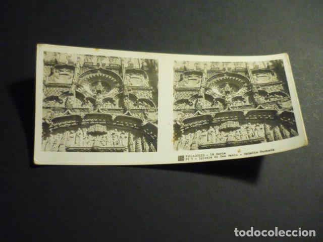Fotograf&iacute;a antigua: VALLADOLID IGLESIA DE SAN PABLO DETALLE DE LA FACHADA ANTIGUA VISTA ESTEREOSCOPICA 6 X 13 CM