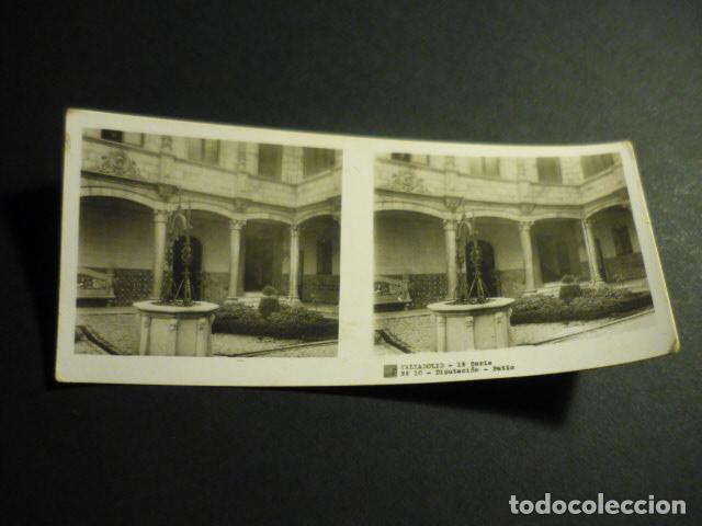 Fotograf&iacute;a antigua: VALLADOLID DIPUTACION PATIO ANTIGUA VISTA ESTEREOSCOPICA 6 X 13 CM