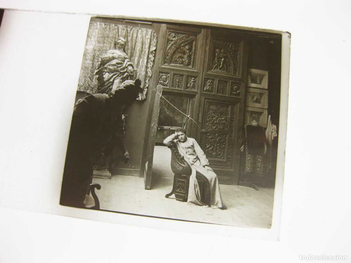 Fotograf&iacute;a antigua: PLACA ESTEREOSC&Oacute;PICAS CON LA FOTOGRAF&Iacute;A DEL ESCULTOR Y PINTOR FELIX GRANDA Y BUYLLA