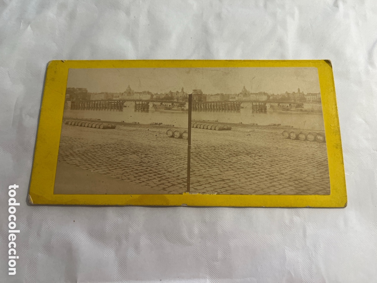 Fotografia antica: Tarjeta estereosc&oacute;pica Puente de Bercy - Paris