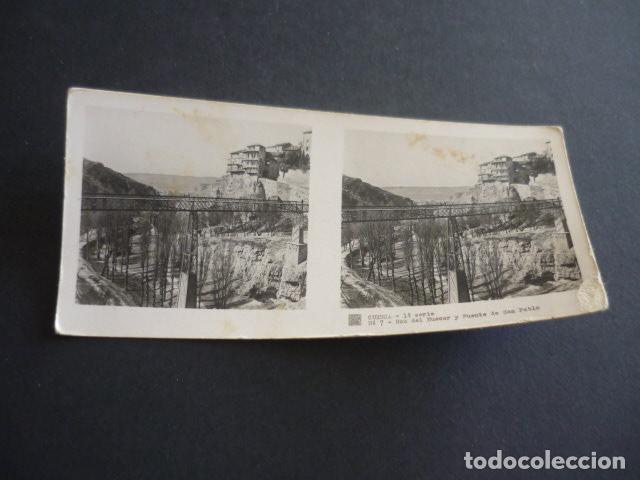 Fotograf&iacute;a antigua: CUENCA ANTIGUA VISTA ESTEREOSCOPICA 6 X 13 CM