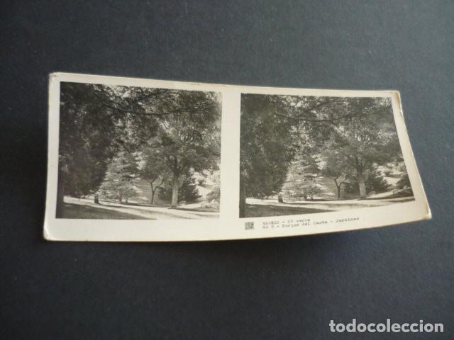 Fotograf&iacute;a antigua: MADRID PARQUE DEL OESTE ANTIGUA VISTA ESTEREOSCOPICA 6 X 13 CM