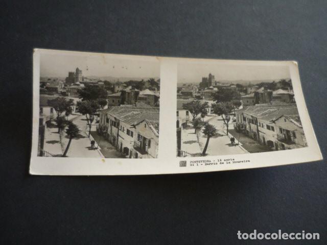 Fotograf&iacute;a antigua: PONTEVEDRA ANTIGUA VISTA ESTEREOSCOPICA 6 X 13 CM