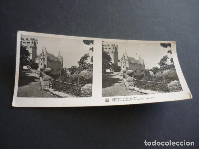 Fotograf&iacute;a antigua: SEGOVIA EL ALCAZAR ANTIGUA VISTA ESTEREOSCOPICA 6 X 13 CM
