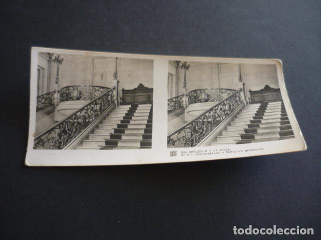 Fotograf&iacute;a antigua: SAN SEBASTIAN AYUNTAMIENTO ANTIGUA VISTA ESTEREOSCOPICA 6 X 13 CM