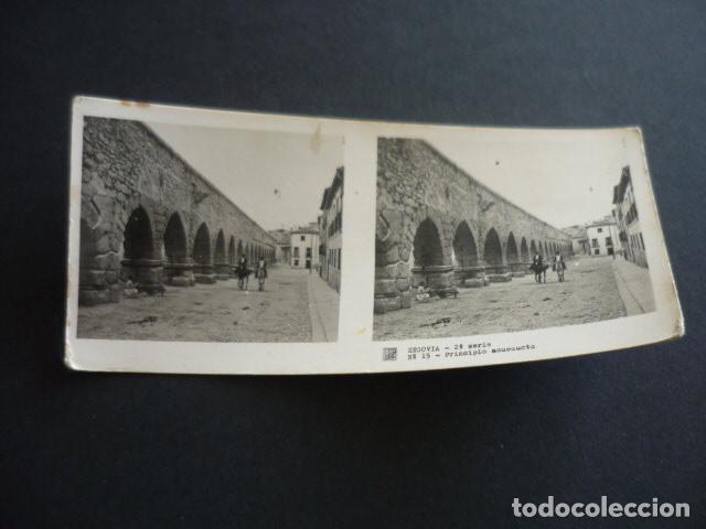Fotograf&iacute;a antigua: SEGOVIA ANTIGUA VISTA ESTEREOSCOPICA 6 X 13 CM