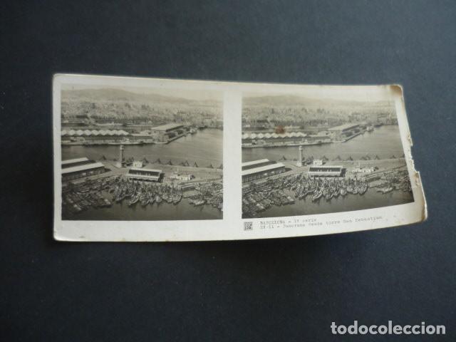 Fotograf&iacute;a antigua: BARCELONA ANTIGUA VISTA ESTEREOSCOPICA 6 X 13 CM