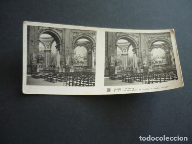 Fotograf&iacute;a antigua: MADRID SAN FRANCISCO EL GRANDE ANTIGUA VISTA ESTEREOSCOPICA 6 X 13 CM