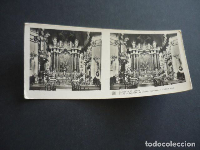 Fotograf&iacute;a antigua: MADRID IGLESIA DE SANTA BARBARA ANTIGUA VISTA ESTEREOSCOPICA 6 X 13 CM