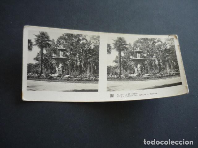 Fotograf&iacute;a antigua: MADRID EL RETIRO ANTIGUA VISTA ESTEREOSCOPICA 6 X 13 CM