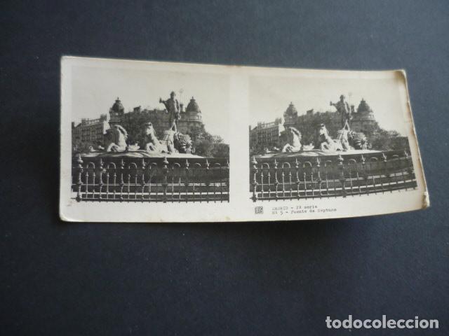 Fotograf&iacute;a antigua: MADRID NEPTUNO ANTIGUA VISTA ESTEREOSCOPICA 6 X 13 CM