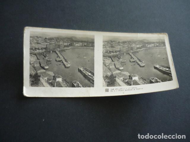 Fotograf&iacute;a antigua: SAN SEBASTIAN ANTIGUA VISTA ESTEREOSCOPICA 6 X 13 CM