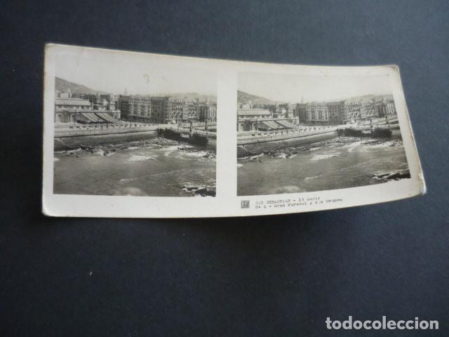 Fotograf&iacute;a antigua: SAN SEBASTIAN ANTIGUA VISTA ESTEREOSCOPICA 6 X 13 CM