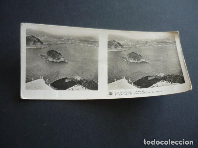 Fotograf&iacute;a antigua: SAN SEBASTIAN ANTIGUA VISTA ESTEREOSCOPICA 6 X 13 CM