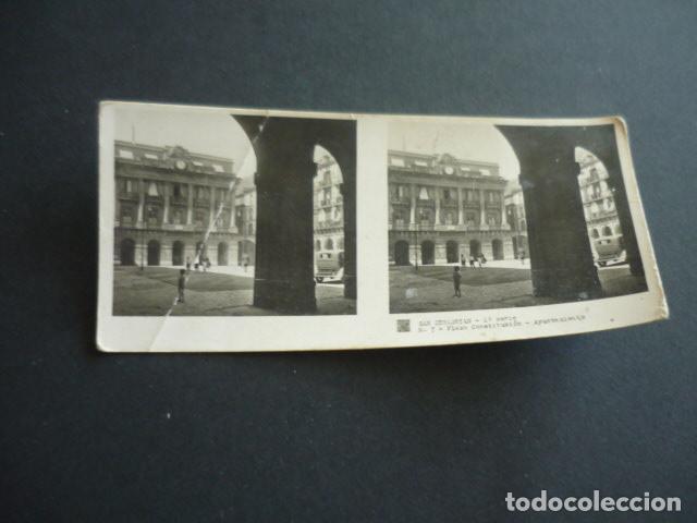 Fotograf&iacute;a antigua: SAN SEBASTIAN ANTIGUA VISTA ESTEREOSCOPICA 6 X 13 CM