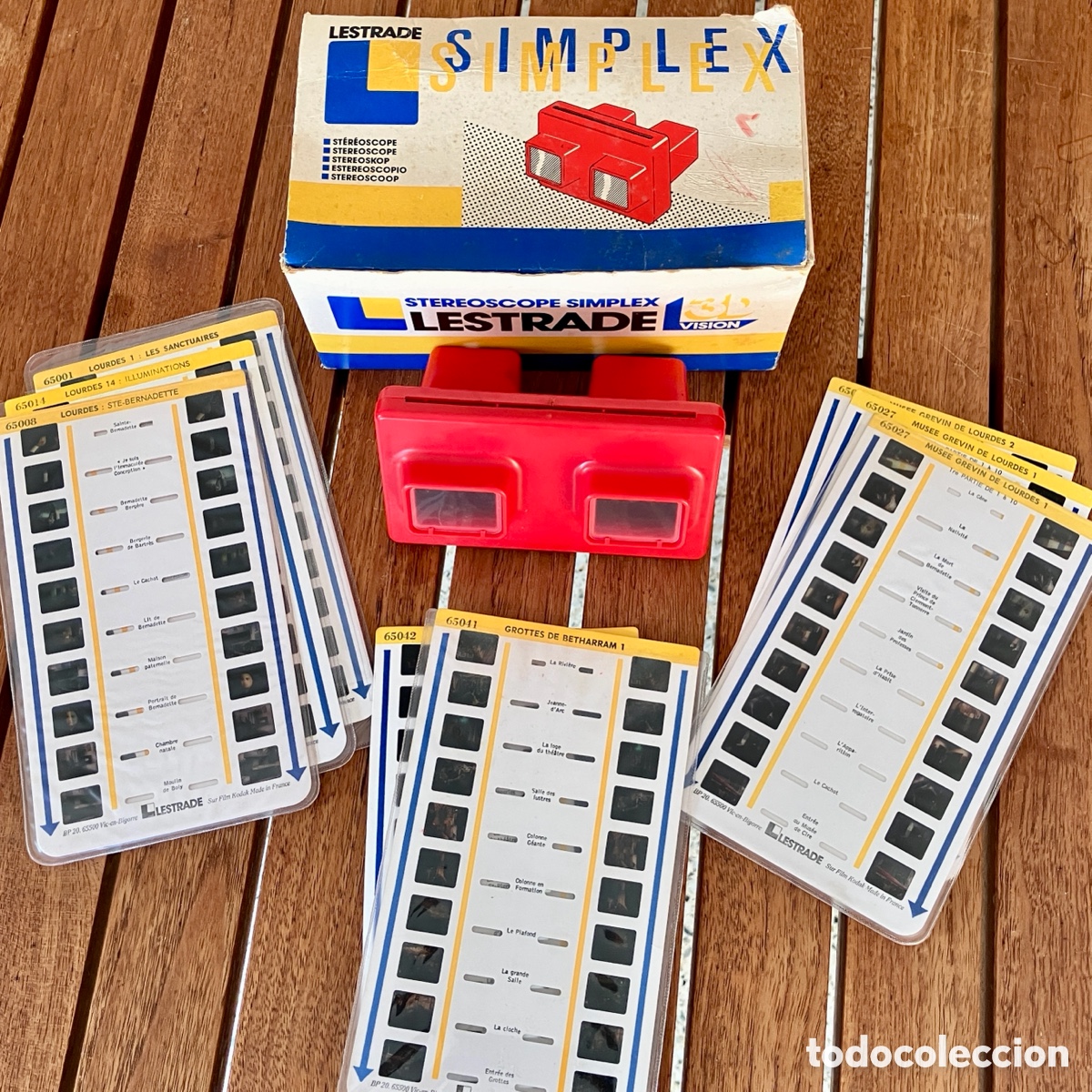 Alte Fotografie: Estereoscopio Vintage 3D Lestrade Simplex + 160 diapositivas