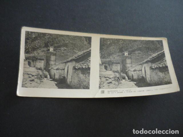 Fotograf&iacute;a antigua: XAUEN MARRUECOS ANTIGUA VISTA ESTEREOSCOPICA 6 X 13 CM
