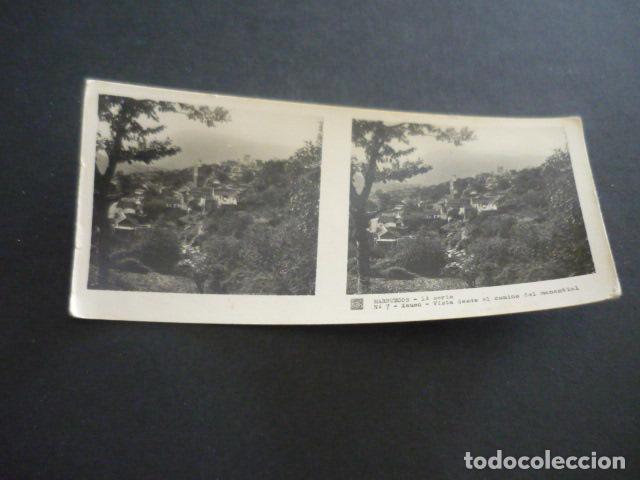 Fotograf&iacute;a antigua: XAUEN MARRUECOS ANTIGUA VISTA ESTEREOSCOPICA 6 X 13 CM