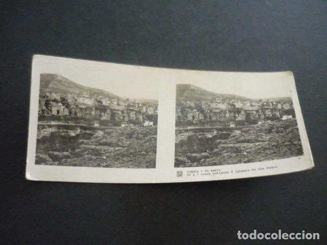 Fotograf&iacute;a antigua: CUENCA ANTIGUA VISTA ESTEREOSCOPICA 6 X 13 CM