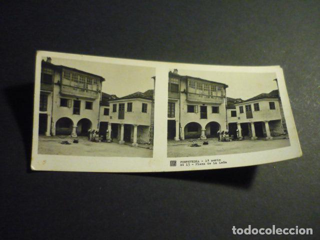 Fotograf&iacute;a antigua: PONTEVEDRA ANTIGUA VISTA ESTEREOSCOPICA 6 X 13 CM