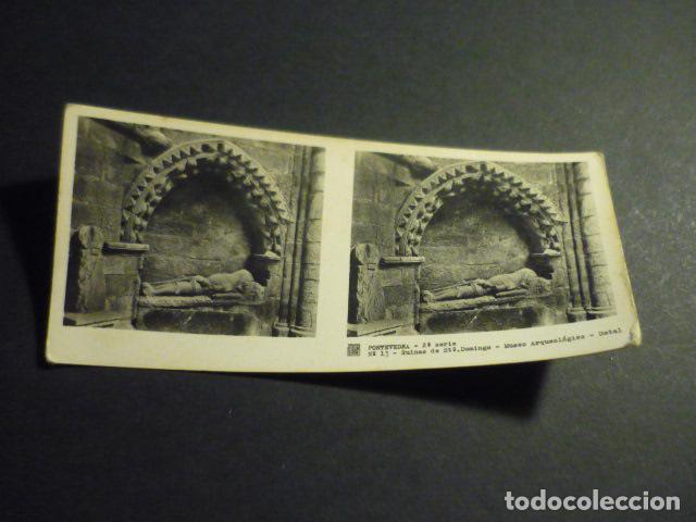 Fotograf&iacute;a antigua: PONTEVEDRA ANTIGUA VISTA ESTEREOSCOPICA 6 X 13 CM