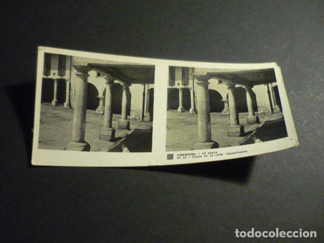Fotograf&iacute;a antigua: PONTEVEDRA ANTIGUA VISTA ESTEREOSCOPICA 6 X 13 CM