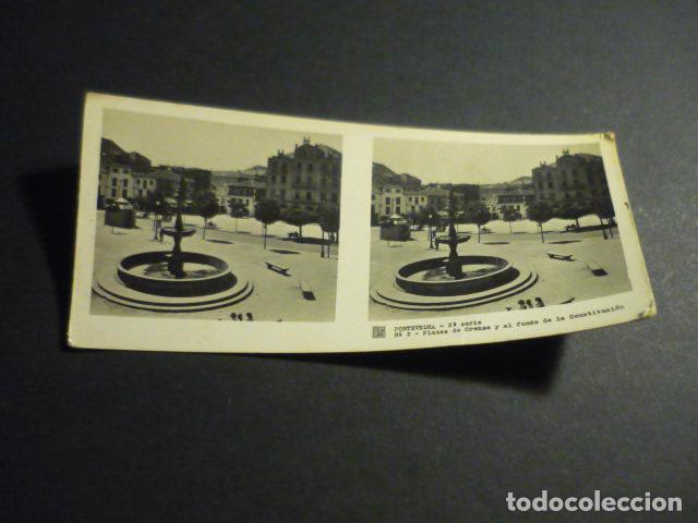 Fotograf&iacute;a antigua: PONTEVEDRA ANTIGUA VISTA ESTEREOSCOPICA 6 X 13 CM