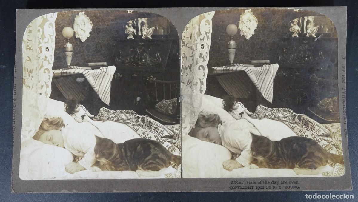 Antique Photography: ANTIGUA FOTOGRAF&Iacute;A ESTEREOSC&Oacute;PICA CART&Oacute;N, NI&Ntilde;A DURMIENDO , MU&Ntilde;ECA, VER FOTOS