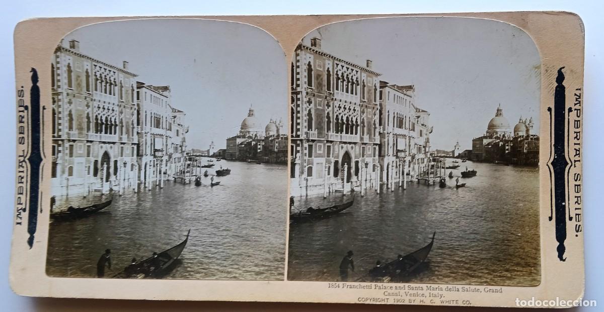 Fotograf&iacute;a antigua: VENECIA ANTIGUA ESTEREOSCOPICA DE IMPERIAL SERIES FORMATO 9 X 18 cm.
