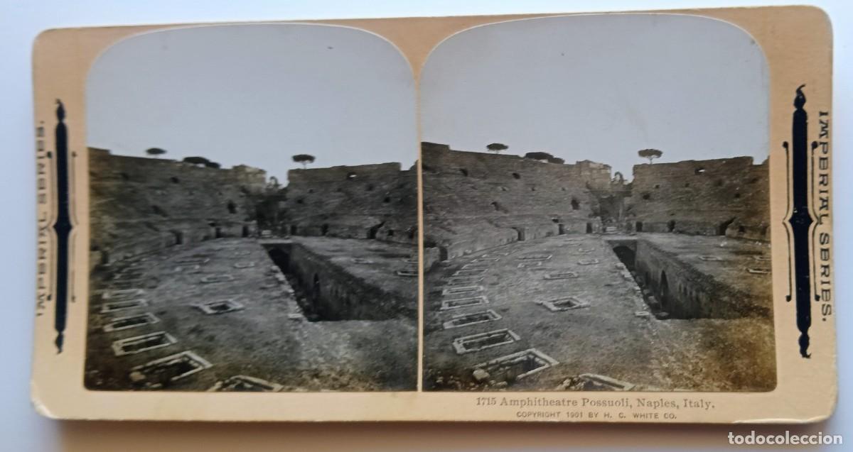 Fotograf&iacute;a antigua: ITALIA NAPOLES ANTIGUA ESTEREOSCOPICA DE IMPERIAL SERIES FORMATO 9 X 18 cm.
