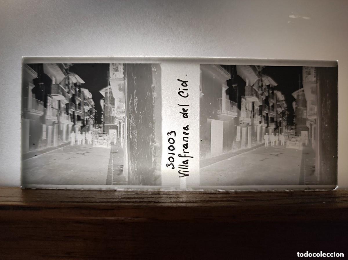 Fotografia antiga: Antigua fotografia estereoscopica en cristal de Villafranca del Cid Castellon a&ntilde;os 20