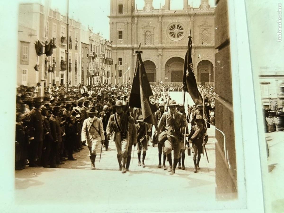 Fotograf&iacute;a antigua: 19 PLACAS CRISTAL ESTEREOSCOPICAS POSITIVAS, MELILLA CANARIAS - SOLDADOS . ETC C. 1900