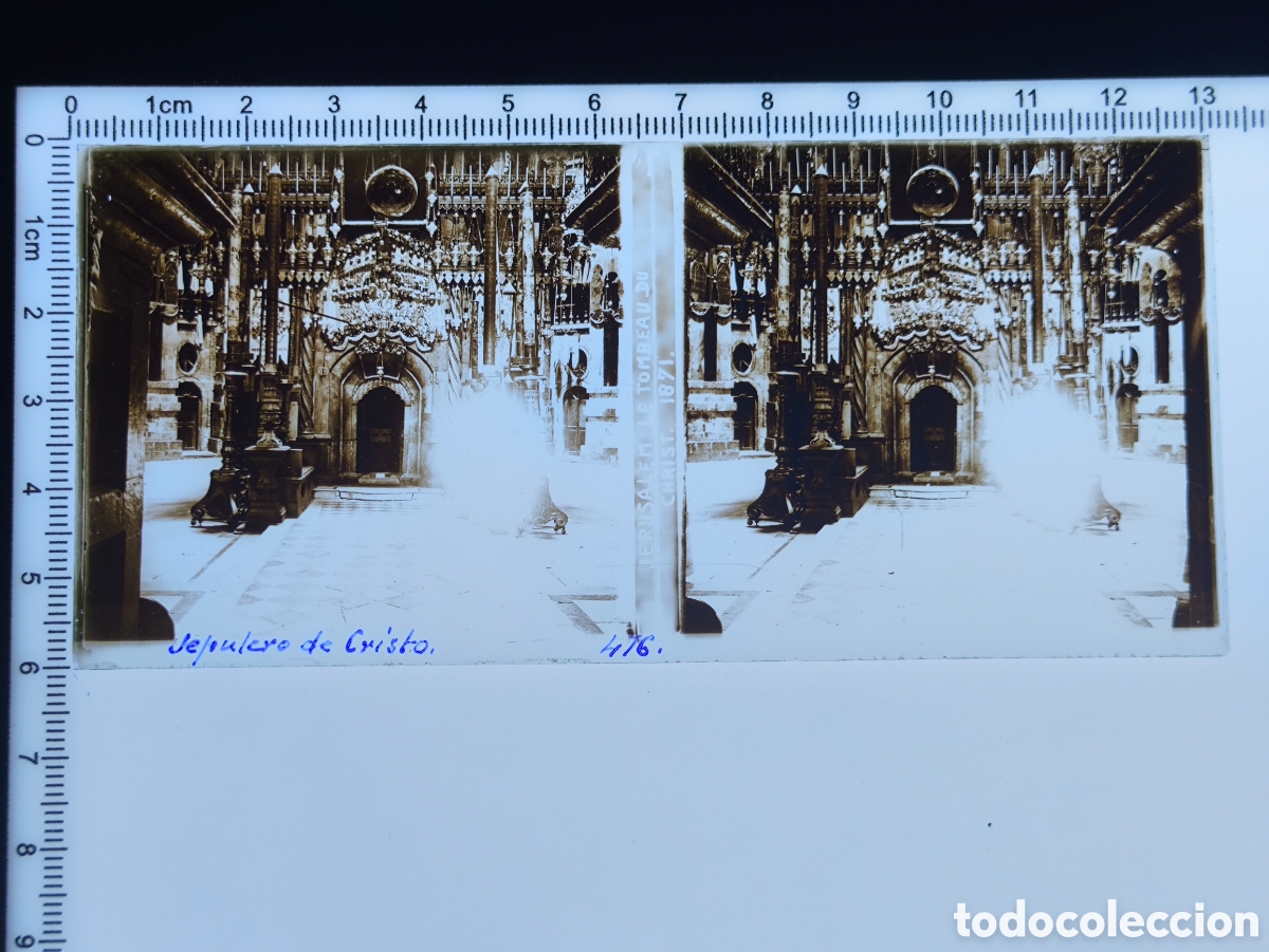 Antique Photography: Antigua placa cristal vidrio estereosc&oacute;pico Tumba Cristo Bas&iacute;lica Santo Sepulcro Jerusal&eacute;n Palestina