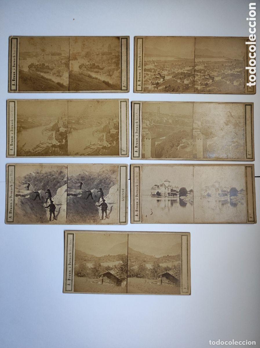 Fotografia antiga: Lote de 7 antiguas fotos estereoscopicas A. Braun, Dornach Haut-Rhin - Suiza