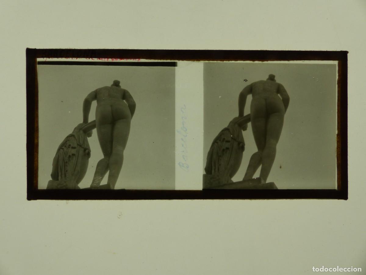 Alte Fotografie: BARCELONA, PLACA ESTEREOSCOPICA POSITIVO EN CRISTAL - c.1920
