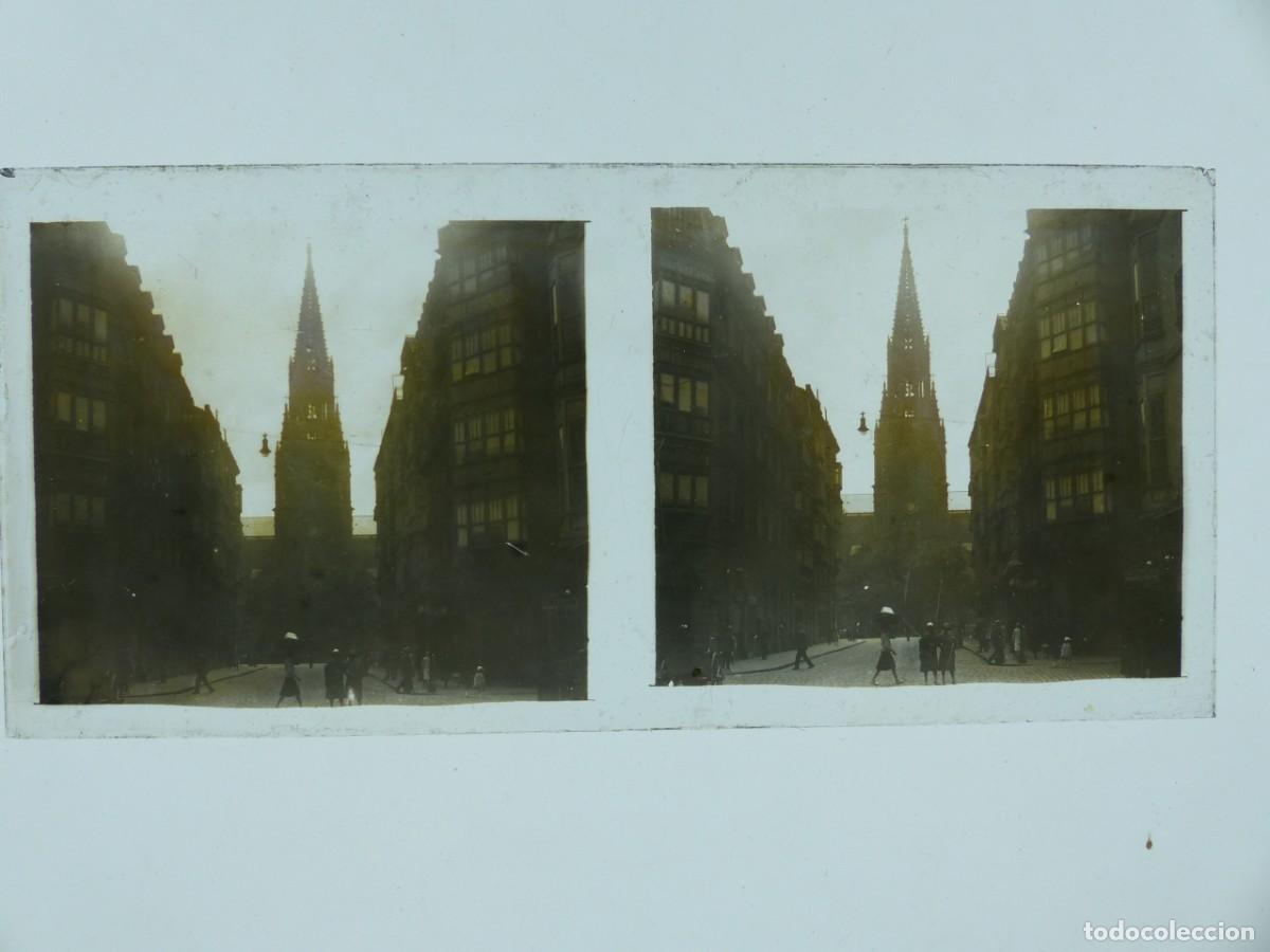 Fotograf&iacute;a antigua: SAN SEBASTIAN, VISTA CATEDRAL DEL BUEN PASTOR, PLACA ESTEREOSCOPICA POSITIVO EN CRISTAL - c.1920