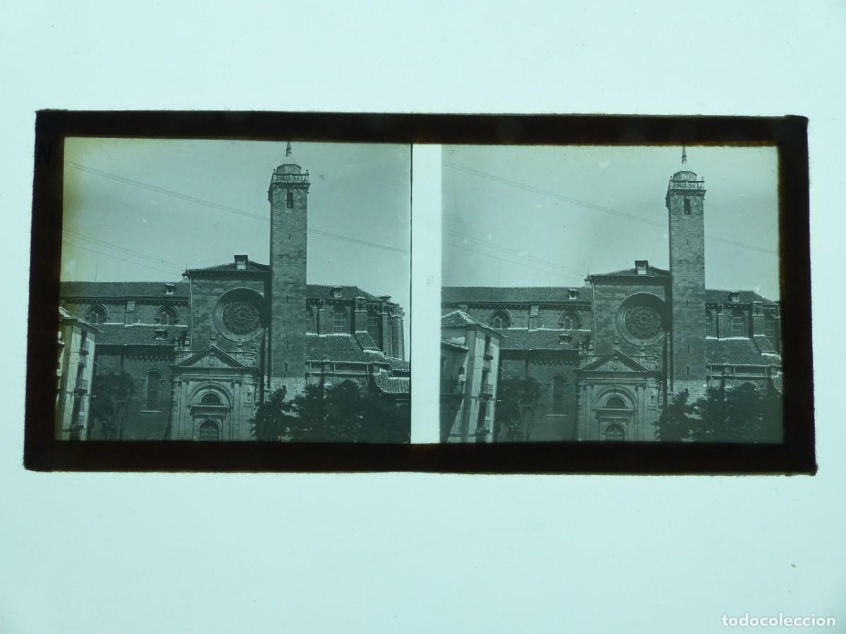 Antique Photography: SIG&Uuml;ENZA, GUADALAJARA, CATEDRAL, PLACA ESTEREOSCOPICA POSITIVO EN CRISTAL - c.1920